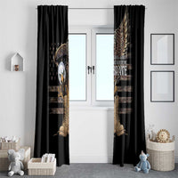 US Memorial Day Window Curtain Land Of The Free Patriotic American Flag Vintage