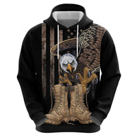 US Memorial Day Zip Hoodie Land Of The Free Patriotic American Flag Vintage
