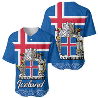 Iceland Baseball Jersey Icelandic Coat Of Arms and Flag LT9 - Wonder Print Shop