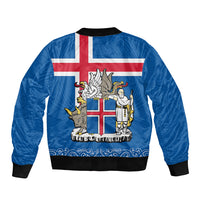 Iceland Bomber Jacket Icelandic Coat Of Arms and Flag LT9 - Wonder Print Shop