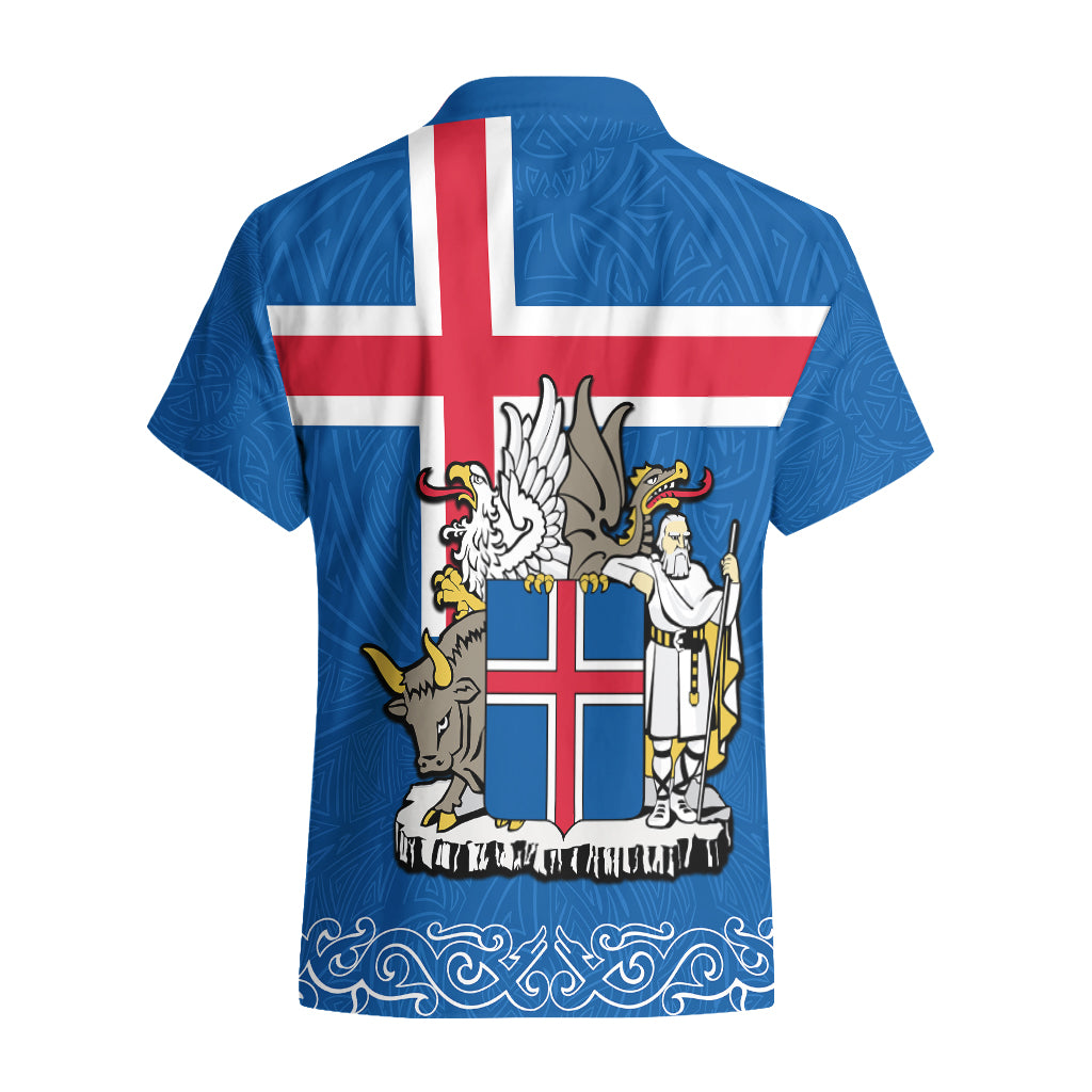 Iceland Hawaiian Shirt Icelandic Coat Of Arms and Flag - Wonder Print Shop