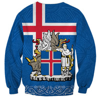Iceland Sweatshirt Icelandic Coat Of Arms and Flag - Wonder Print Shop