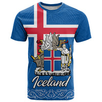 Iceland T Shirt Icelandic Coat Of Arms and Flag - Wonder Print Shop
