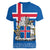 Iceland Women V Neck T Shirt Icelandic Coat Of Arms and Flag - Wonder Print Shop