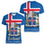 Iceland Women V Neck T Shirt Icelandic Coat Of Arms and Flag - Wonder Print Shop