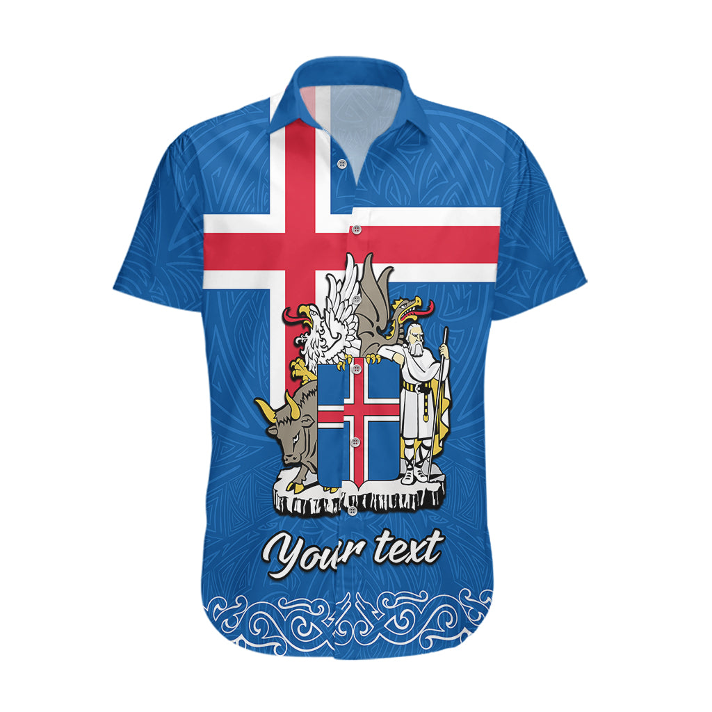 Personalised Iceland Hawaiian Shirt Icelandic Coat Of Arms and Flag - Wonder Print Shop