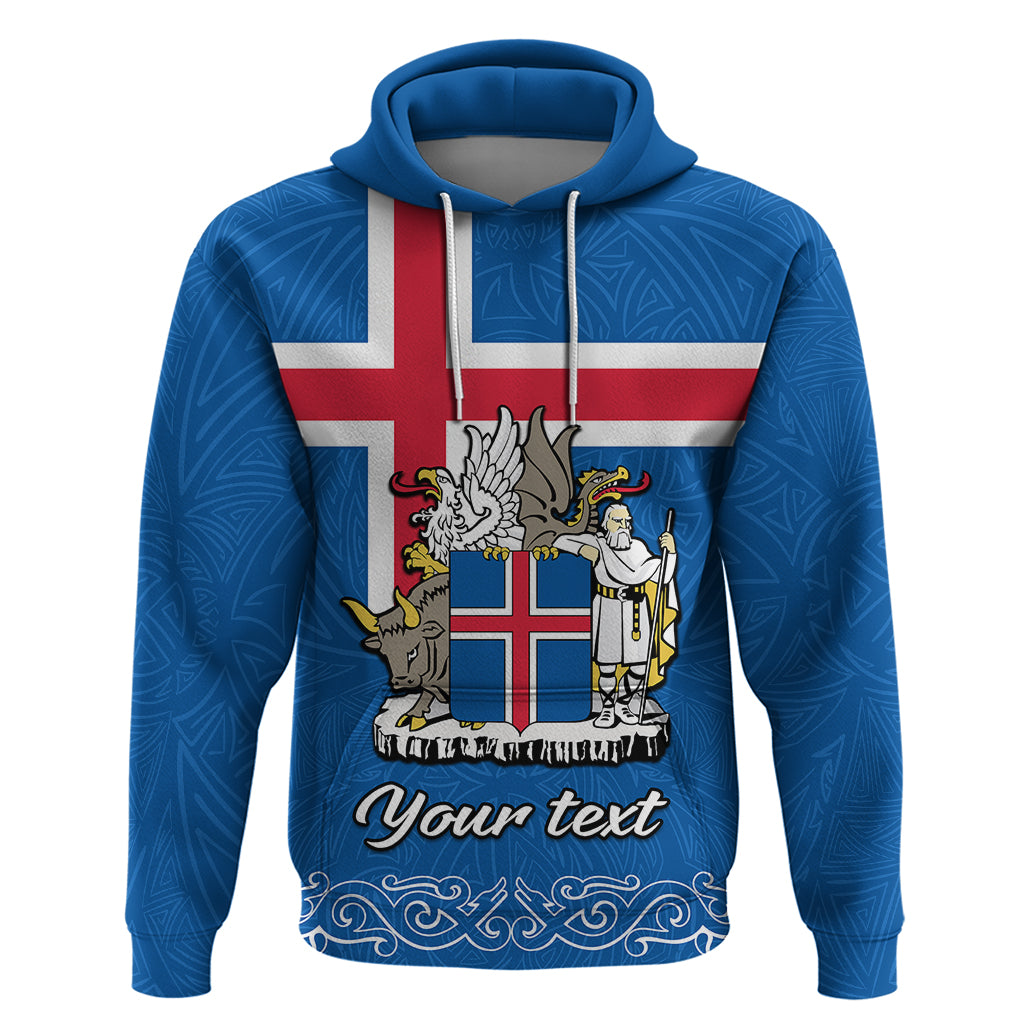 Personalised Iceland Hoodie Icelandic Coat Of Arms and Flag - Wonder Print Shop
