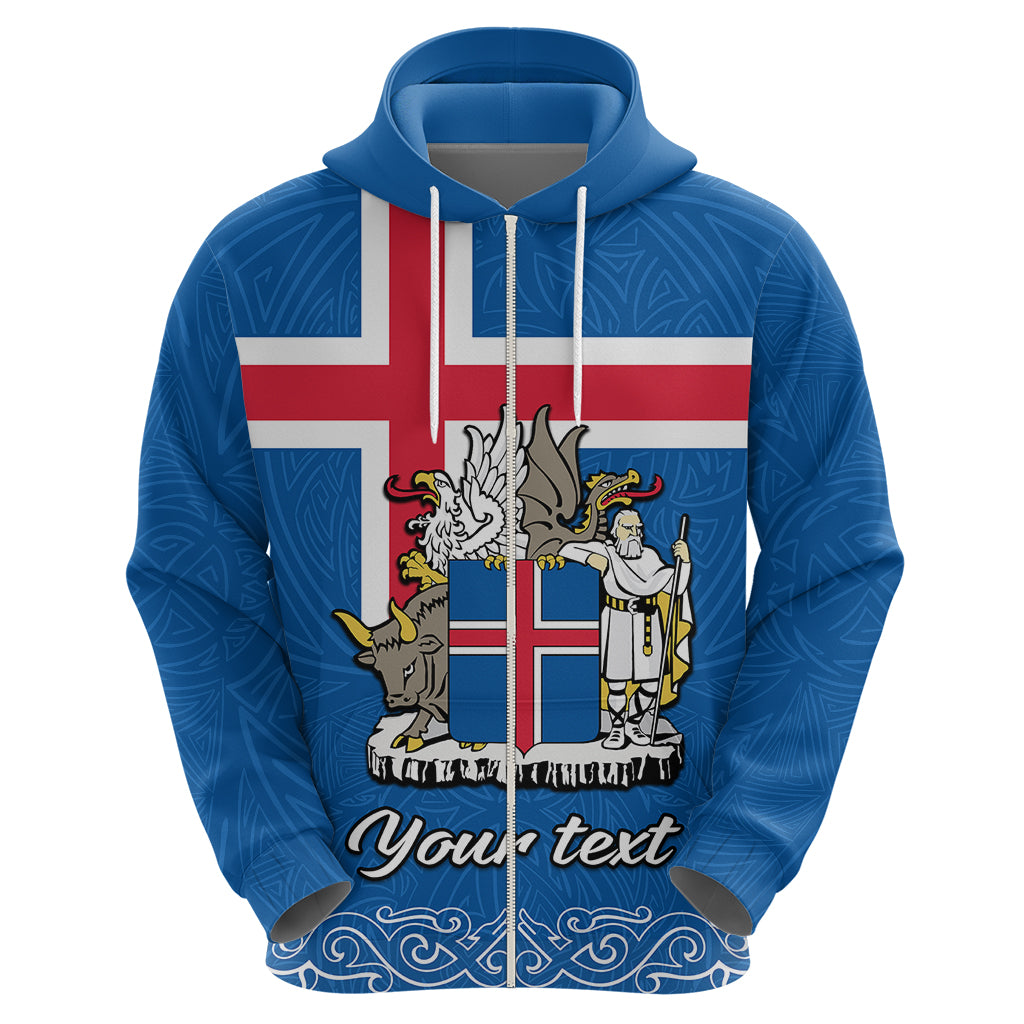Personalised Iceland Hoodie Icelandic Coat Of Arms and Flag - Wonder Print Shop
