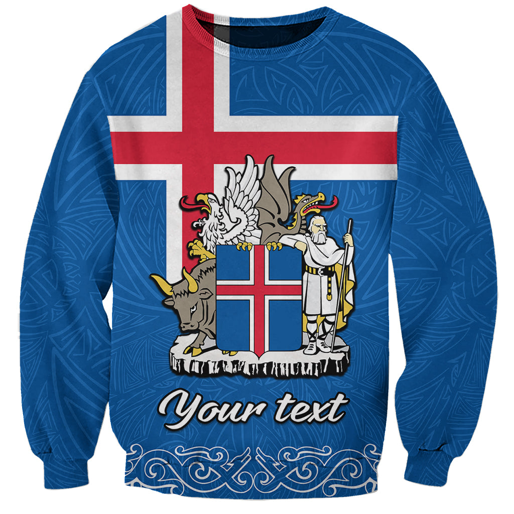 Personalised Iceland Sweatshirt Icelandic Coat Of Arms and Flag - Wonder Print Shop