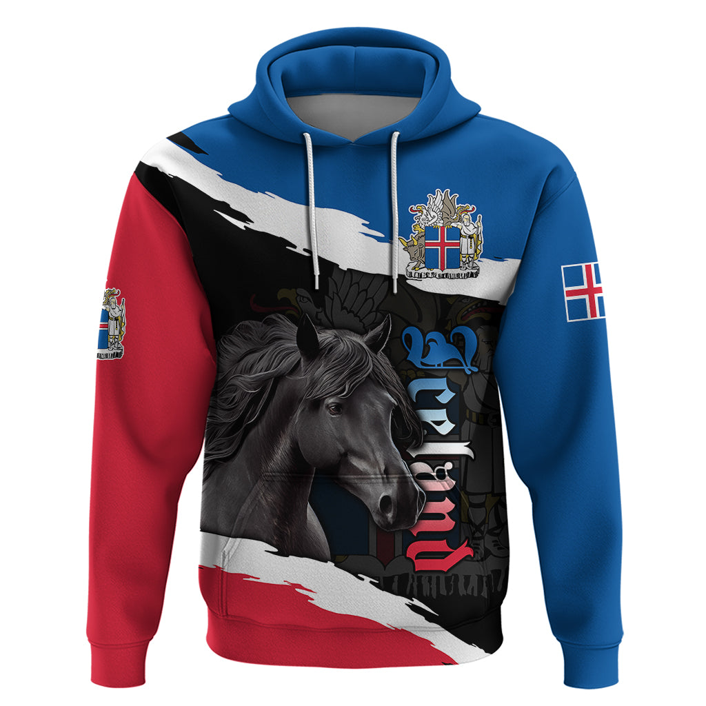 personalised-icelandic-horse-hoodie-icelandic-coat-of-arm-black