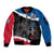 Personalised Icelandic Horse Sleeve Zip Bomber Jacket Icelandic Coat of Arm - Black - Wonder Print Shop
