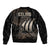 Viking Iceland Coat Of Arms Sleeve Zip Bomber Jacket Viking Norman Ship Crossing The Sea - Wonder Print Shop