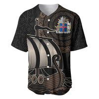 Personalised Viking Iceland Baseball Jersey Norman Ship with Coat Of Arms Crossing The Sea LT9 - Wonder Print Shop