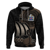 Personalised Viking Iceland Hoodie Norman Ship with Coat Of Arms Crossing The Sea - Wonder Print Shop