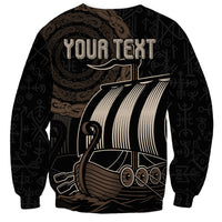 Personalised Viking Iceland Sweatshirt Norman Ship with Coat Of Arms Crossing The Sea - Wonder Print Shop