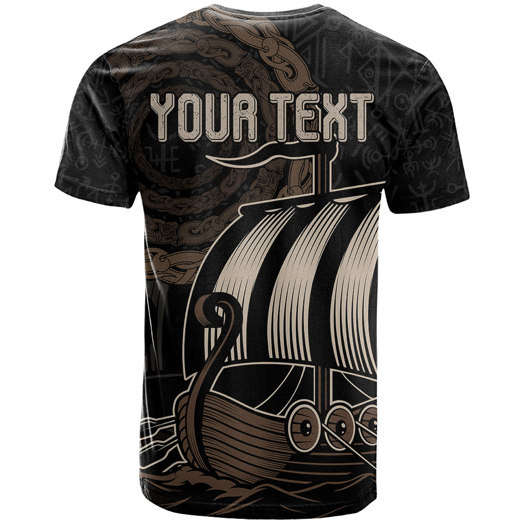 Personalised Viking Iceland T Shirt Norman Ship with Coat Of Arms Crossing The Sea - Wonder Print Shop