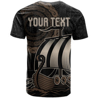 Personalised Viking Iceland T Shirt Norman Ship with Coat Of Arms Crossing The Sea - Wonder Print Shop