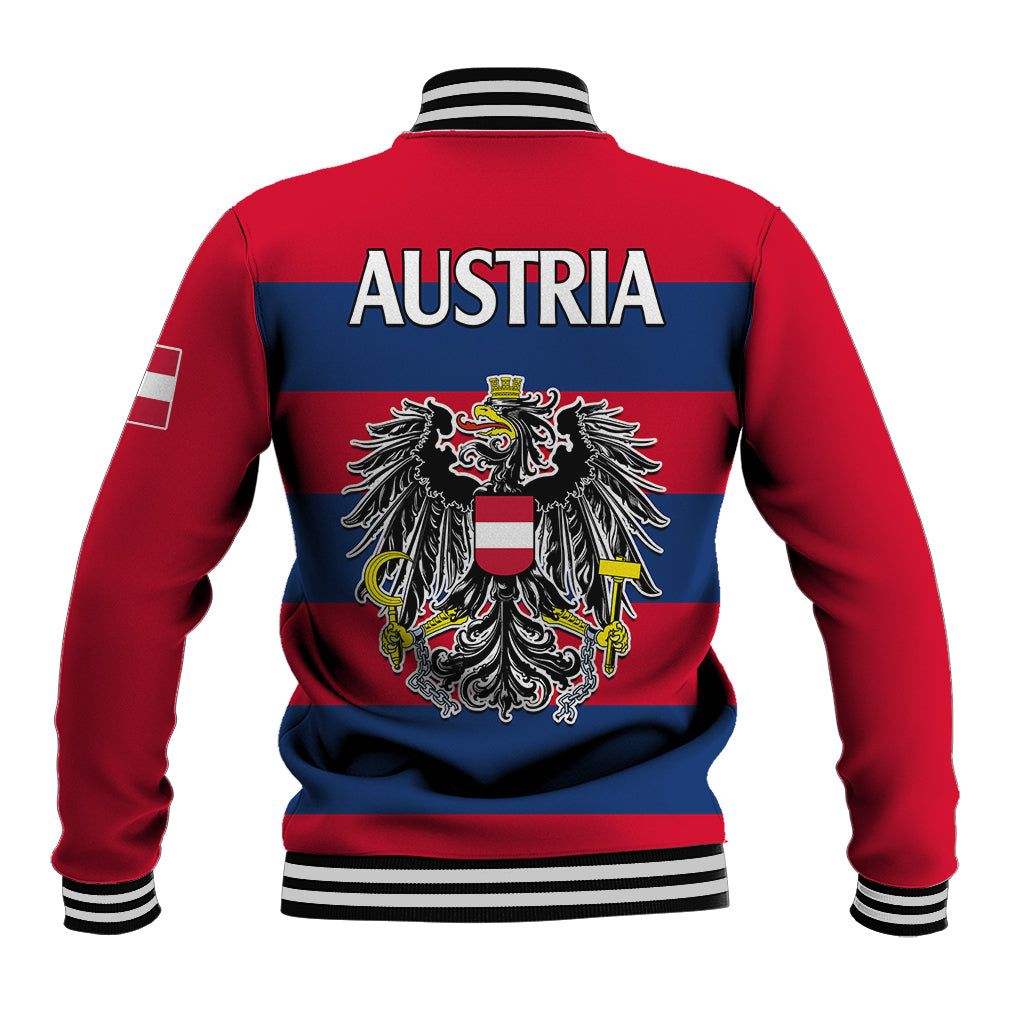 Austria Baseball Jacket Austrian Coat Of Arms Minimalist Red Style LT9 - Wonder Print Shop