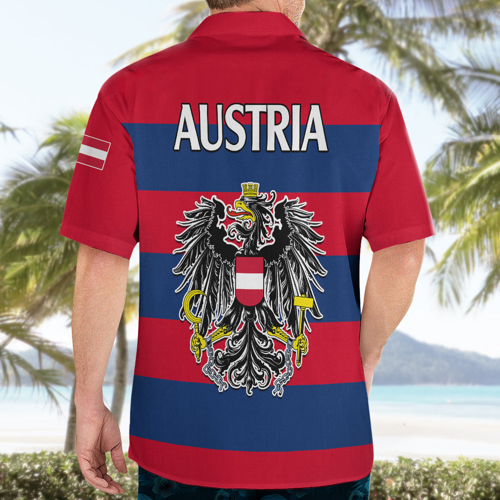 Austria Hawaiian Shirt Austrian Coat Of Arms Minimalist Red Style - Wonder Print Shop