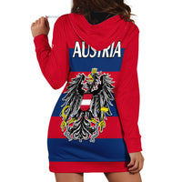 Austria Hoodie Dress Austrian Coat Of Arms Minimalist Red Style - Wonder Print Shop