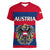 Austria Women V Neck T Shirt Austrian Coat Of Arms Minimalist Red Style - Wonder Print Shop