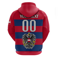 (Custom Text And Number) Austria Hoodie Austrian Coat Of Arms Minimalist Red Style - Wonder Print Shop