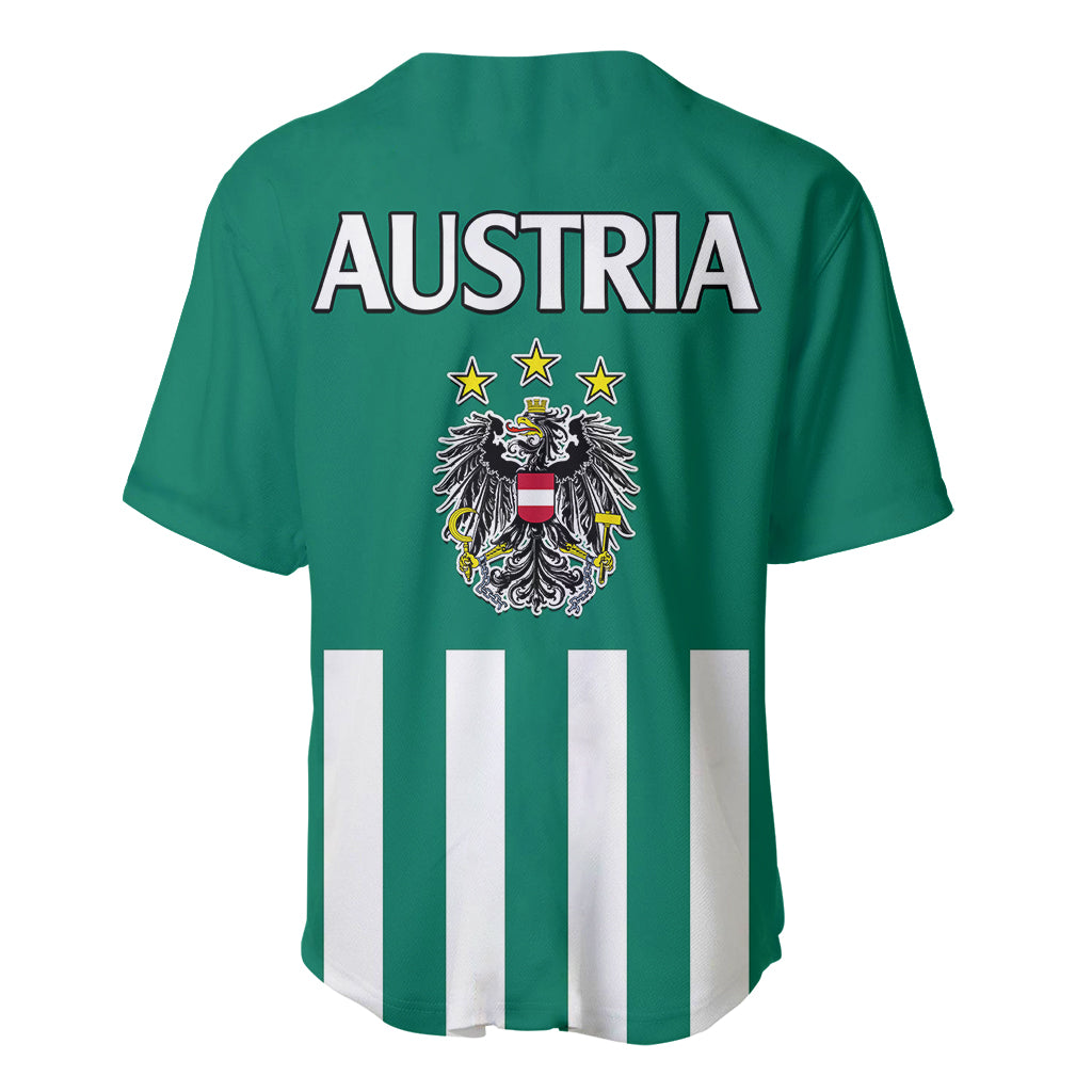 Austria Baseball Jersey Austrian Coat Of Arms Minimalist Green Style No1 LT9 - Wonder Print Shop