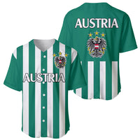 Austria Baseball Jersey Austrian Coat Of Arms Minimalist Green Style No1 LT9 - Wonder Print Shop