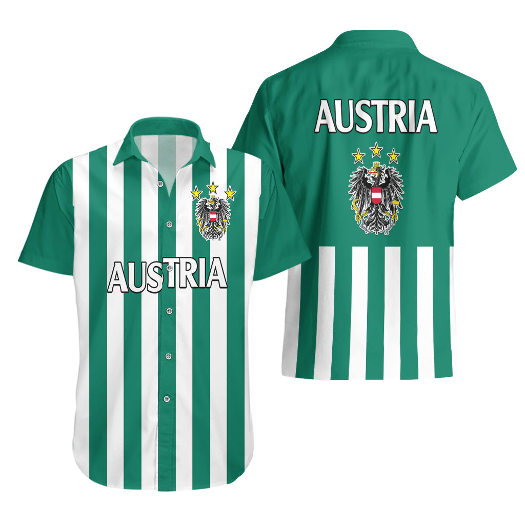 Austria Hawaiian Shirt Austrian Coat Of Arms Minimalist Green Style No1 - Wonder Print Shop