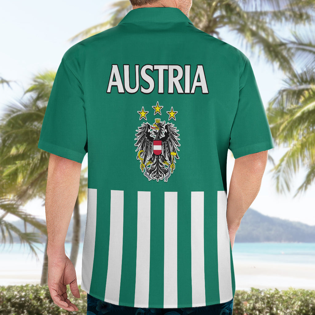 Austria Hawaiian Shirt Austrian Coat Of Arms Minimalist Green Style No1 - Wonder Print Shop