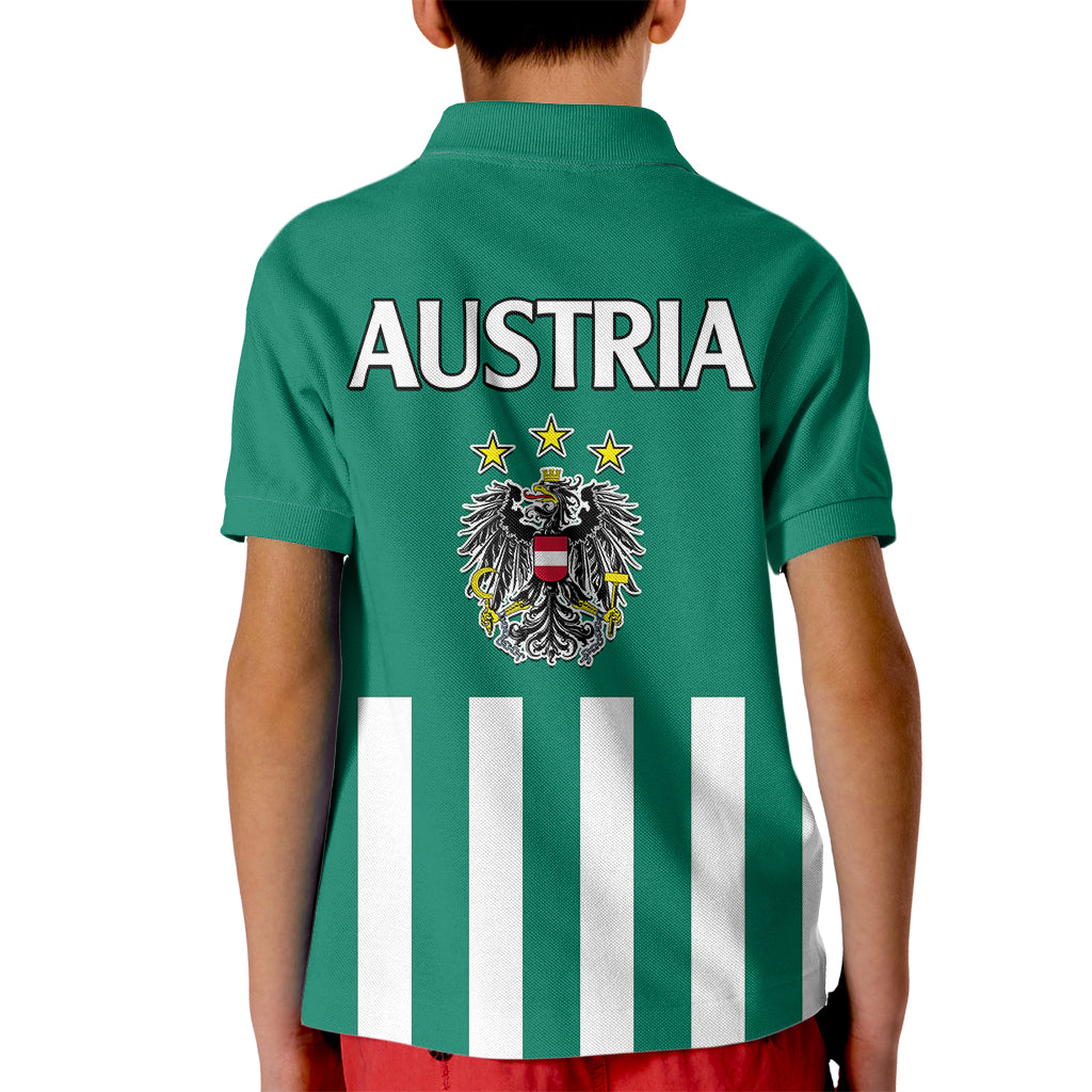 Austria Polo Shirt for Kid Austrian Coat Of Arms Minimalist Green Style No1 - Wonder Print Shop