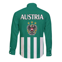 Austria Long Sleeve Button Shirt Austrian Coat Of Arms Minimalist Green Style No1 - Wonder Print Shop