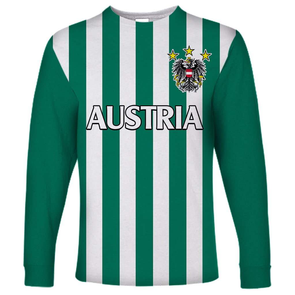Austria Long Sleeve Shirt Austrian Coat Of Arms Minimalist Green Style No1 - Wonder Print Shop