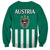 Austria Sweatshirt Austrian Coat Of Arms Minimalist Green Style No1 - Wonder Print Shop