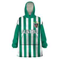 Austria Wearable Blanket Hoodie Austrian Coat Of Arms Minimalist Green Style No1 - Wonder Print Shop