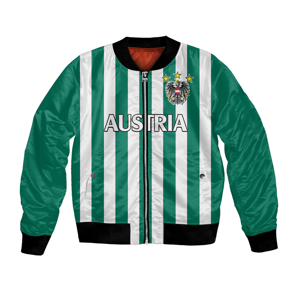 (Custom Text And Number) Austria Bomber Jacket Austrian Coat Of Arms Minimalist Green Style No1 LT9 - Wonder Print Shop