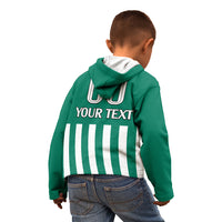 (Custom Text And Number) Austria Kid Hoodie Austrian Coat Of Arms Minimalist Green Style No1 - Wonder Print Shop