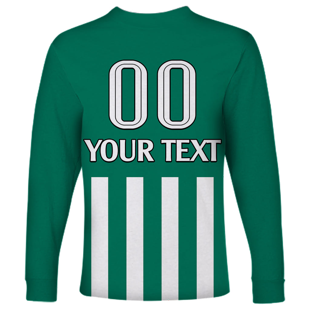 (Custom Text And Number) Austria Long Sleeve Shirt Austrian Coat Of Arms Minimalist Green Style No1 - Wonder Print Shop