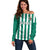 (Custom Text And Number) Austria Off Shoulder Sweater Austrian Coat Of Arms Minimalist Green Style No1 - Wonder Print Shop