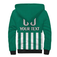 (Custom Text And Number) Austria Sherpa Hoodie Austrian Coat Of Arms Minimalist Green Style No1 - Wonder Print Shop