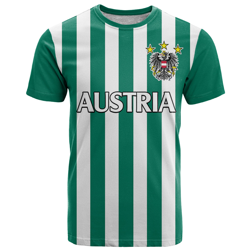 (Custom Text And Number) Austria T Shirt Austrian Coat Of Arms Minimalist Green Style No1 - Wonder Print Shop