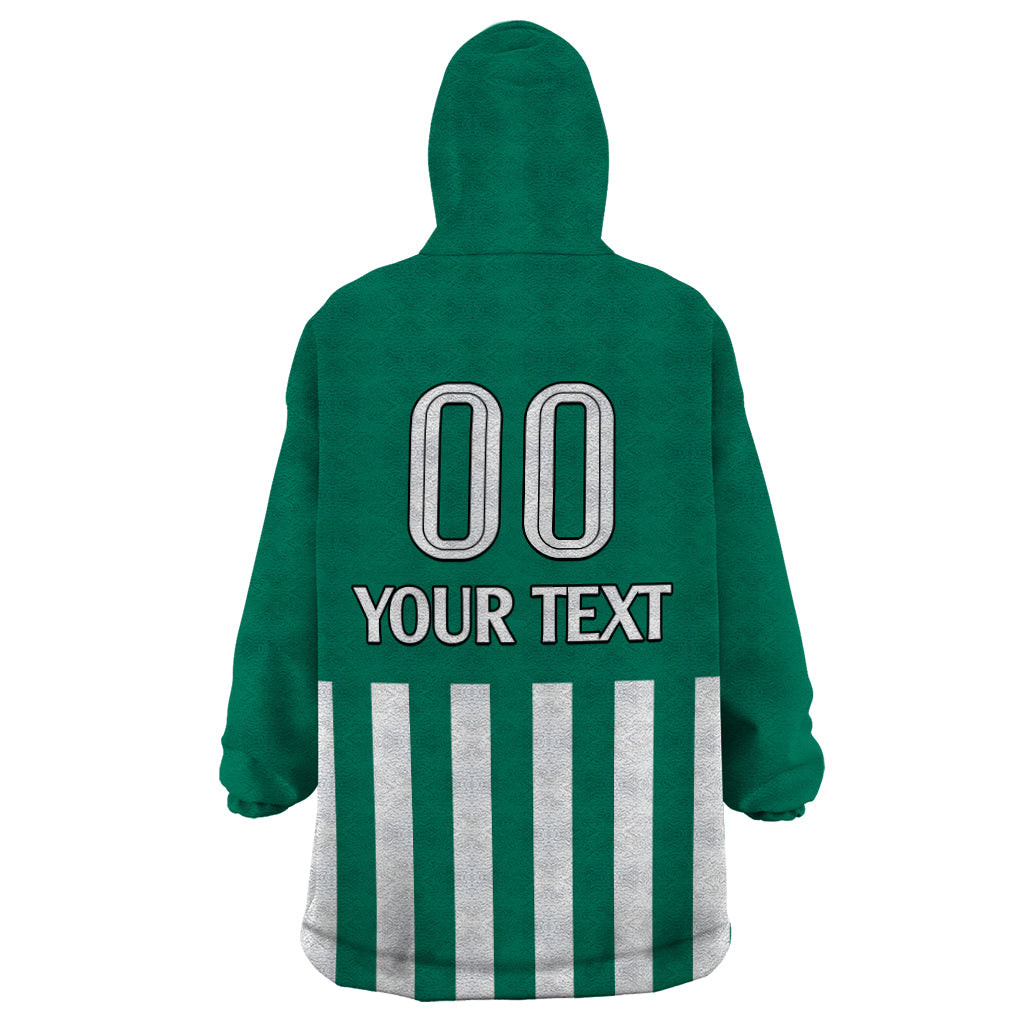 (Custom Text And Number) Austria Wearable Blanket Hoodie Austrian Coat Of Arms Minimalist Green Style No1 - Wonder Print Shop