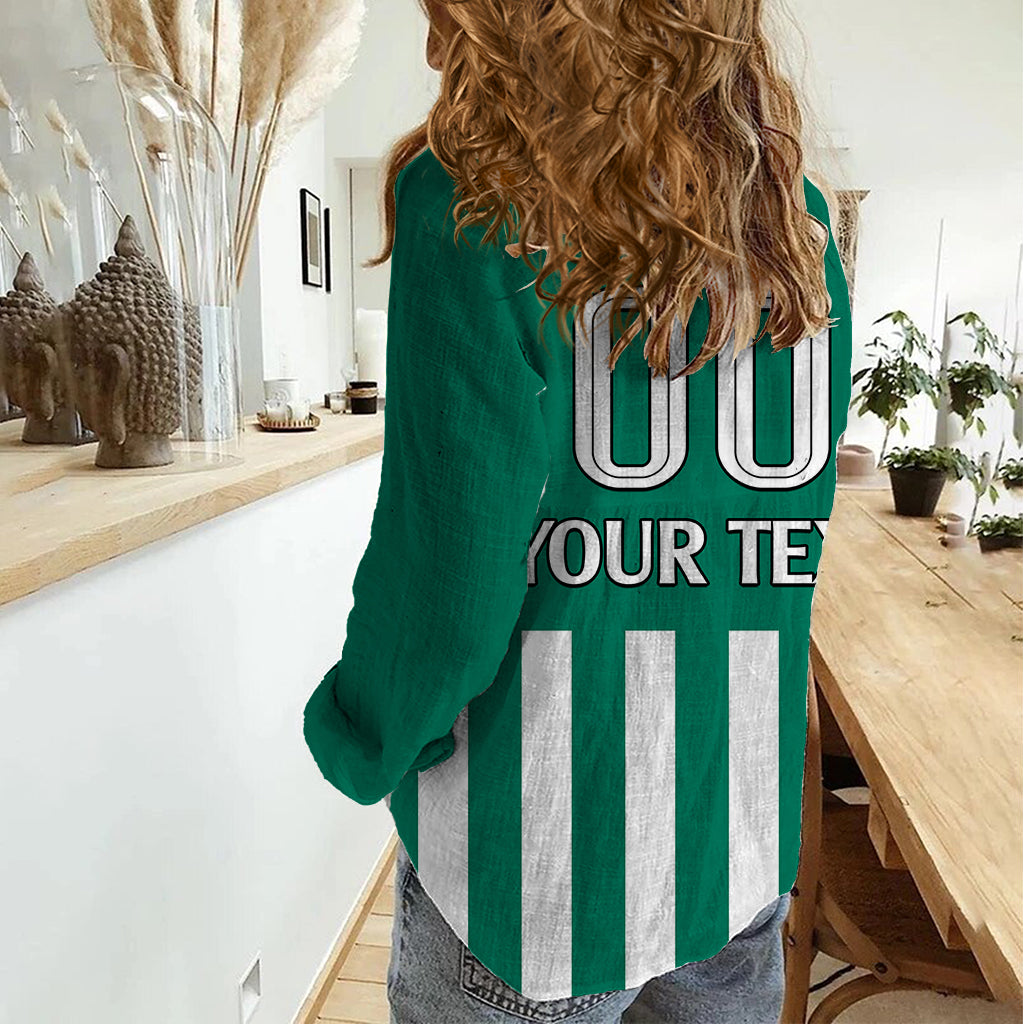 (Custom Text And Number) Austria Women Casual Shirt Austrian Coat Of Arms Minimalist Green Style No1 - Wonder Print Shop