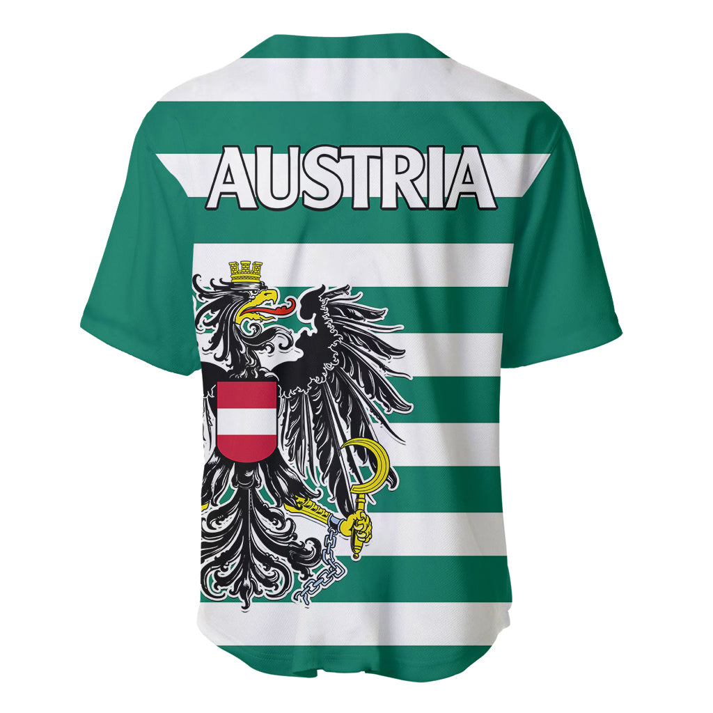 Austria Baseball Jersey Austrian Coat Of Arms Minimalist Green Style No2 LT9 - Wonder Print Shop