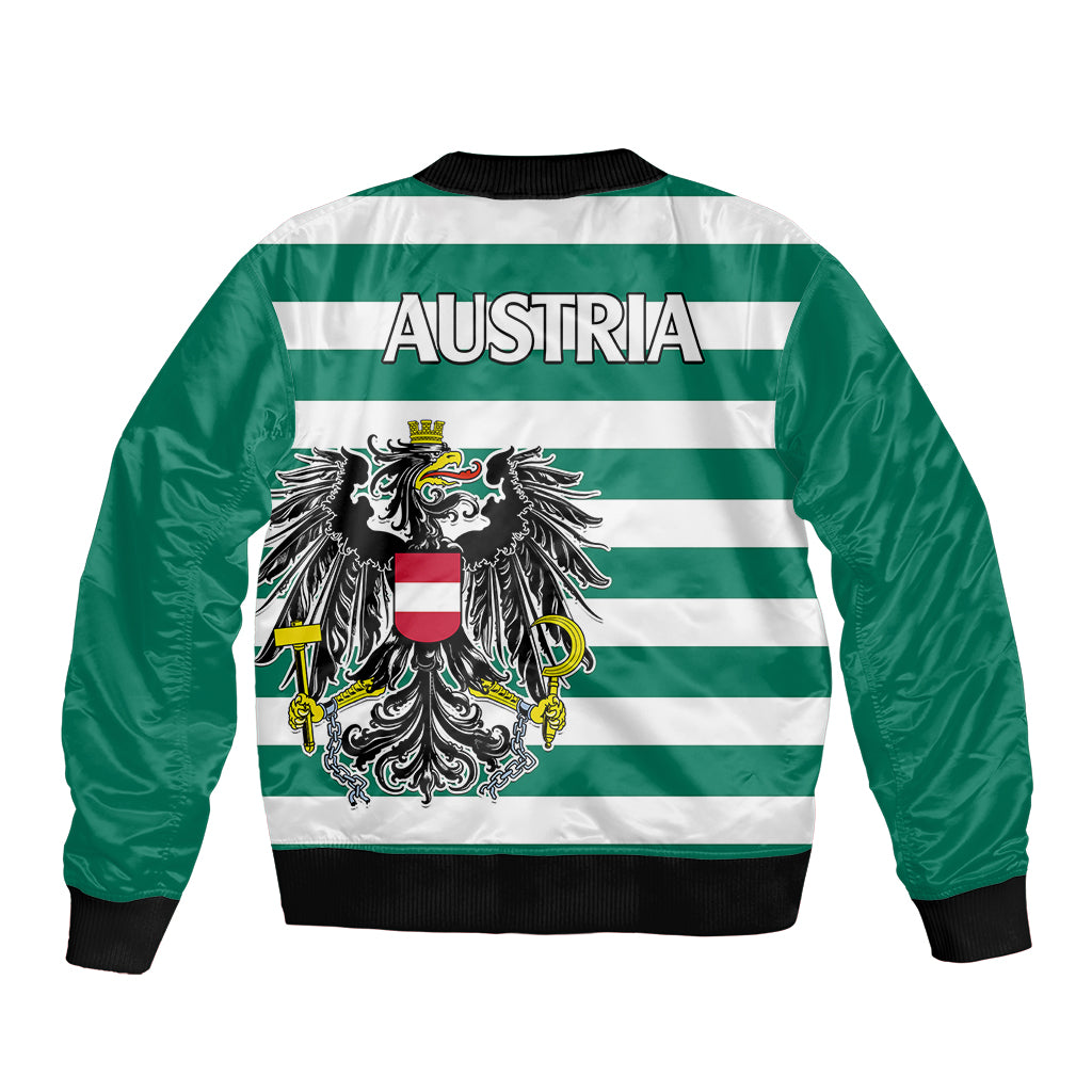 Austria Bomber Jacket Austrian Coat Of Arms Minimalist Green Style No2 LT9 - Wonder Print Shop