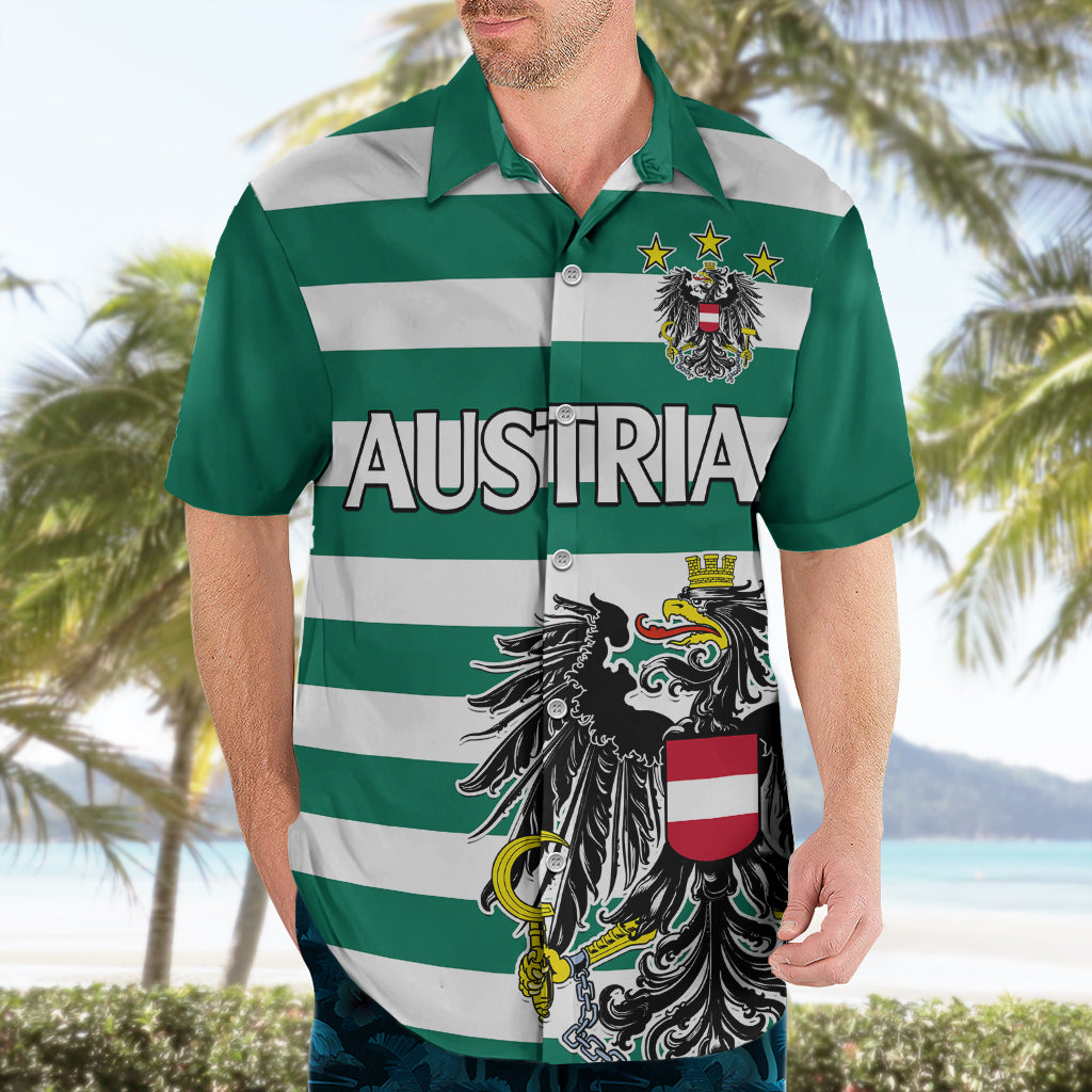 Austria Hawaiian Shirt Austrian Coat Of Arms Minimalist Green Style No2 - Wonder Print Shop