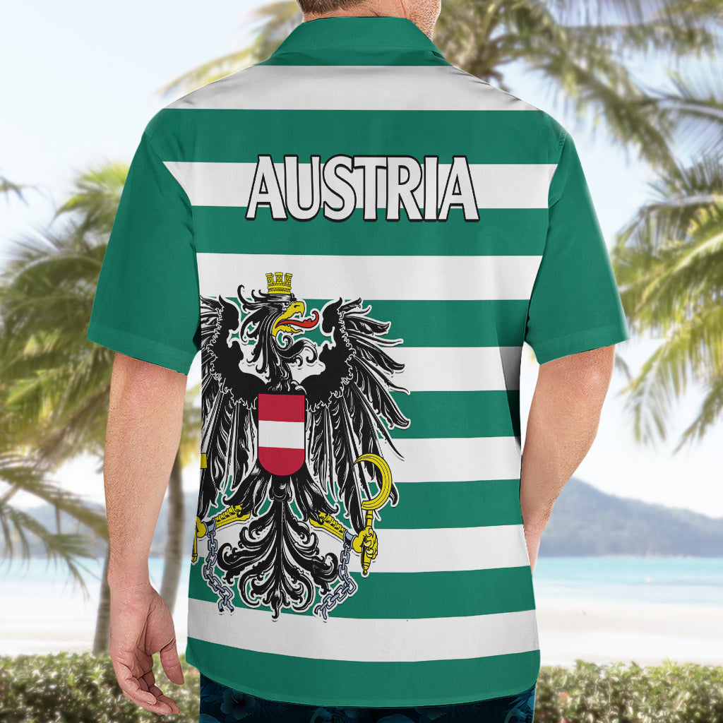 Austria Hawaiian Shirt Austrian Coat Of Arms Minimalist Green Style No2 - Wonder Print Shop