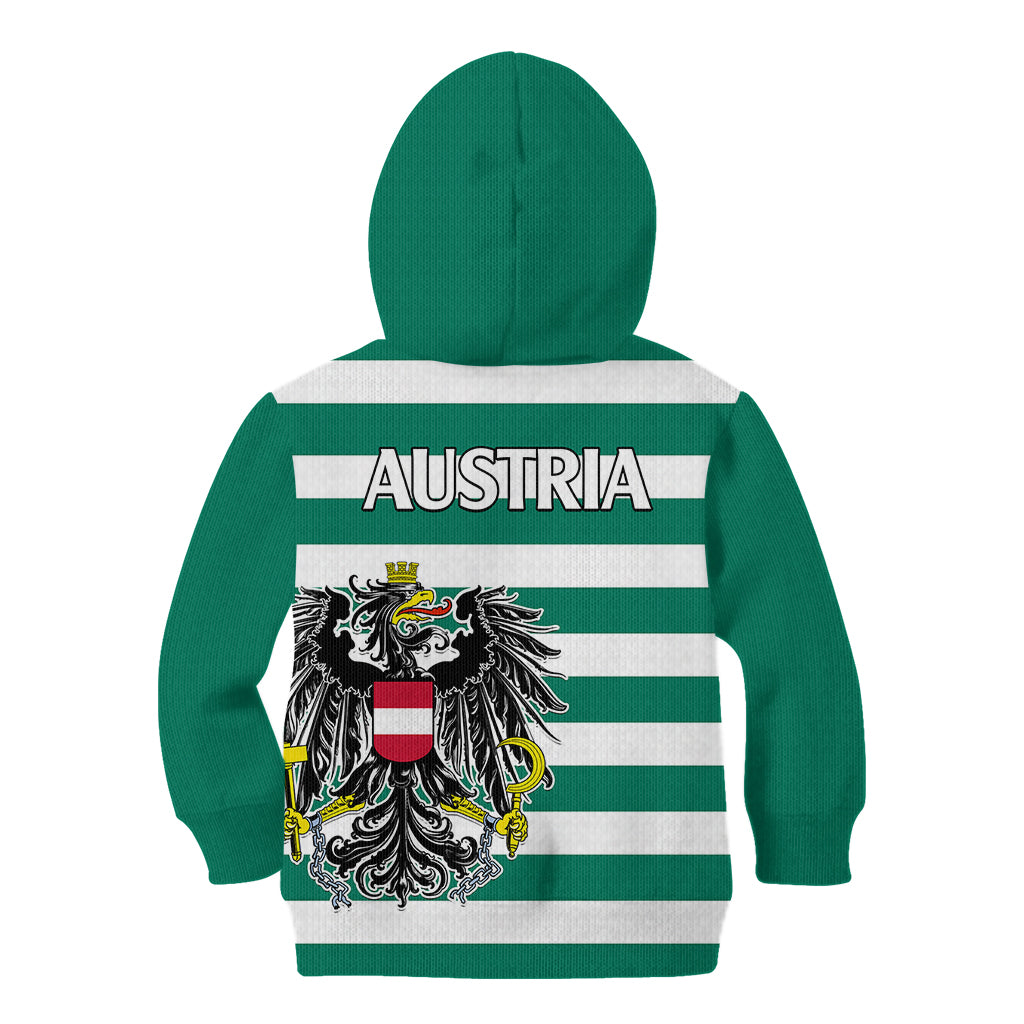 Austria Kid Hoodie Austrian Coat Of Arms Minimalist Green Style No2 - Wonder Print Shop