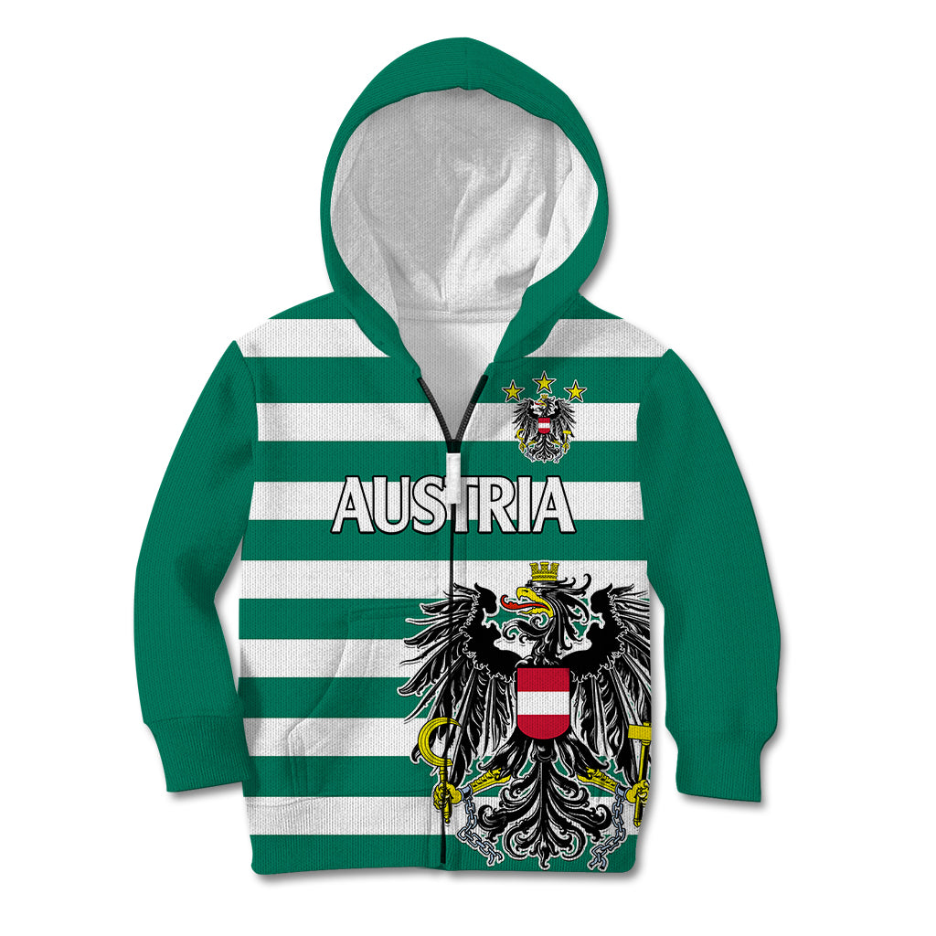 Austria Kid Hoodie Austrian Coat Of Arms Minimalist Green Style No2 - Wonder Print Shop