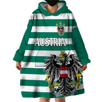 Austria Wearable Blanket Hoodie Austrian Coat Of Arms Minimalist Green Style No2 - Wonder Print Shop